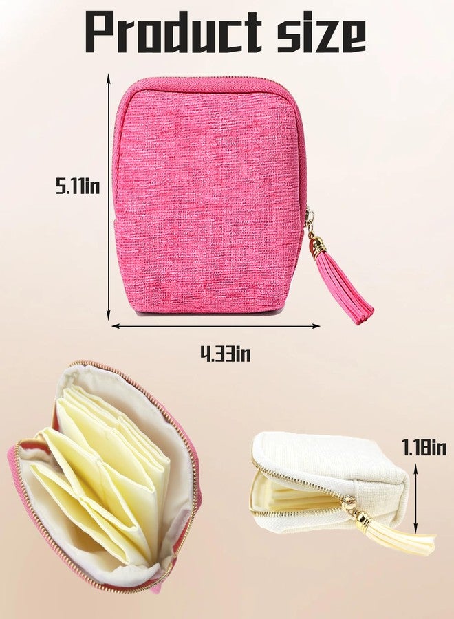 Foaryoer New Mini Travel Jewelry Bag - Portable Small Travel Jewelry Pouch for Bracelets,Ring,Mini Portable Jewelry Case for Travel Storage and Daily Storage(Pink) - Image 3